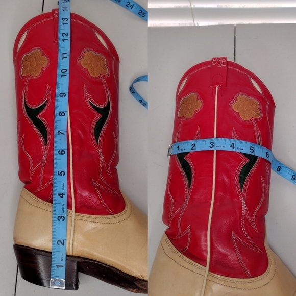 Ralph Lauren Selene Rare Vintage Leather Rodeo Cowgirl Western Heeled Boots Sz 9 - Picture 13 of 16